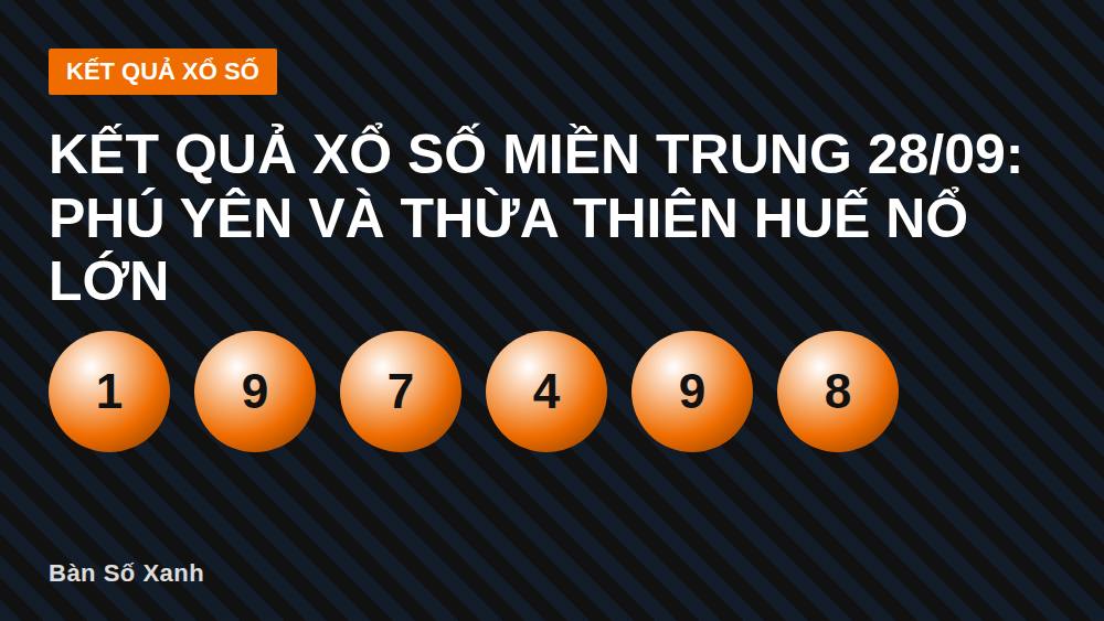 Kết quả xổ số miền Trung 28/09: Phú Yên và Thừa Thiên Huế nổ lớn