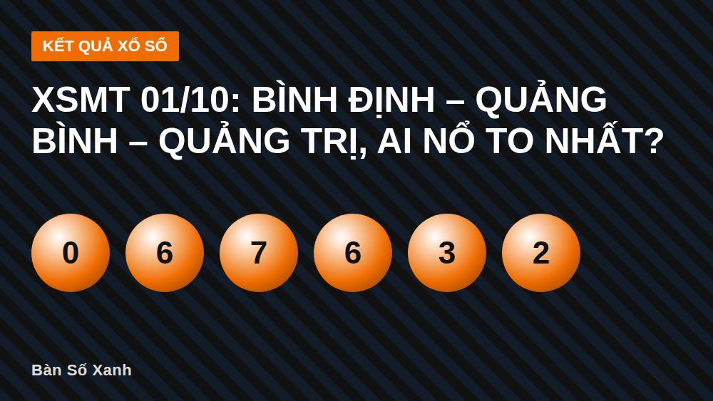 XSMT 01/10: Bình Định – Quảng Bình – Quảng Trị, ai nổ to nhất?